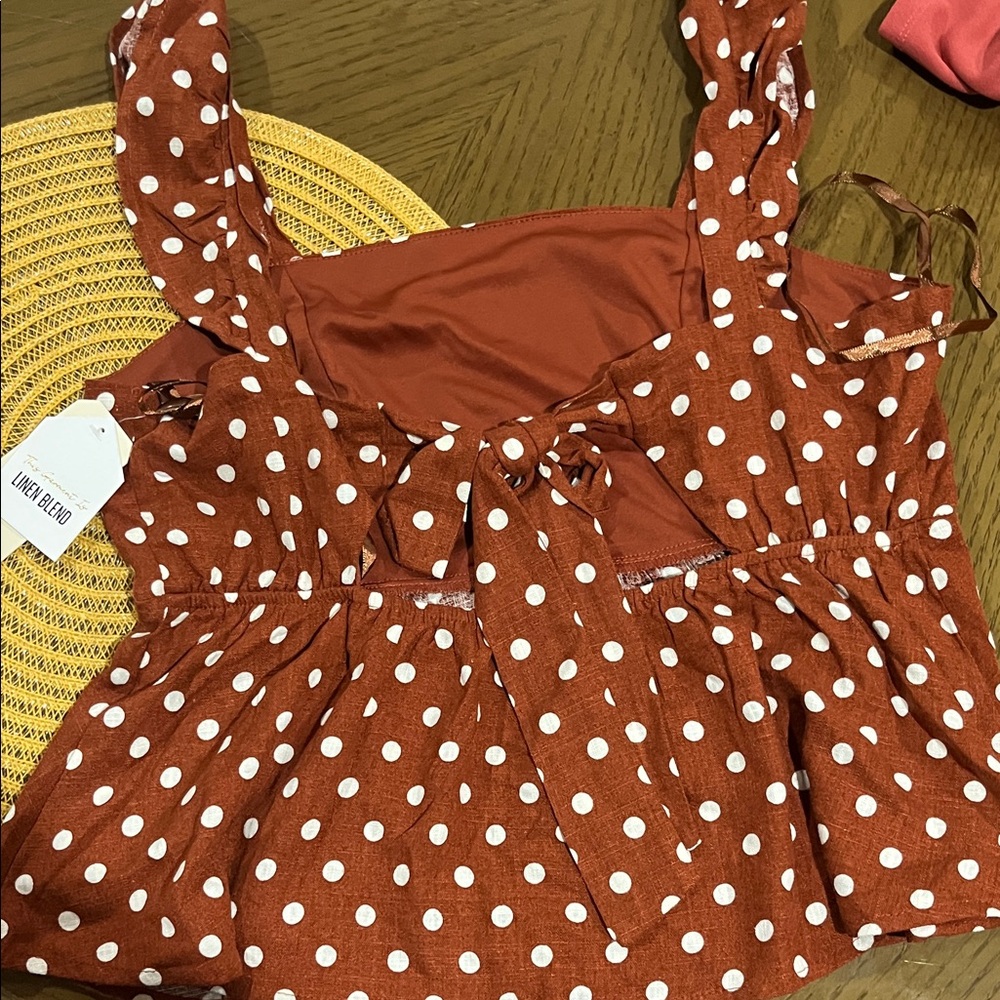 Monteau Rust Polka Dot Blouse